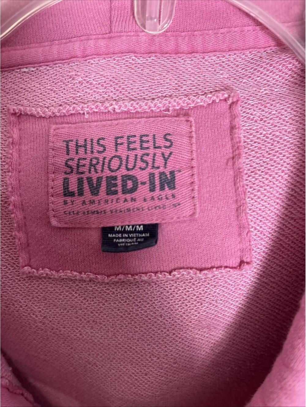 American Eagle Pink Waffle Knit Shacket Medium Hoodie Button Up - Picture 4 of 14
